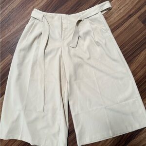 Maeve Cream Colette Wide-Leg Crop Pants Belt Size 6 Academia Preppy Heritage